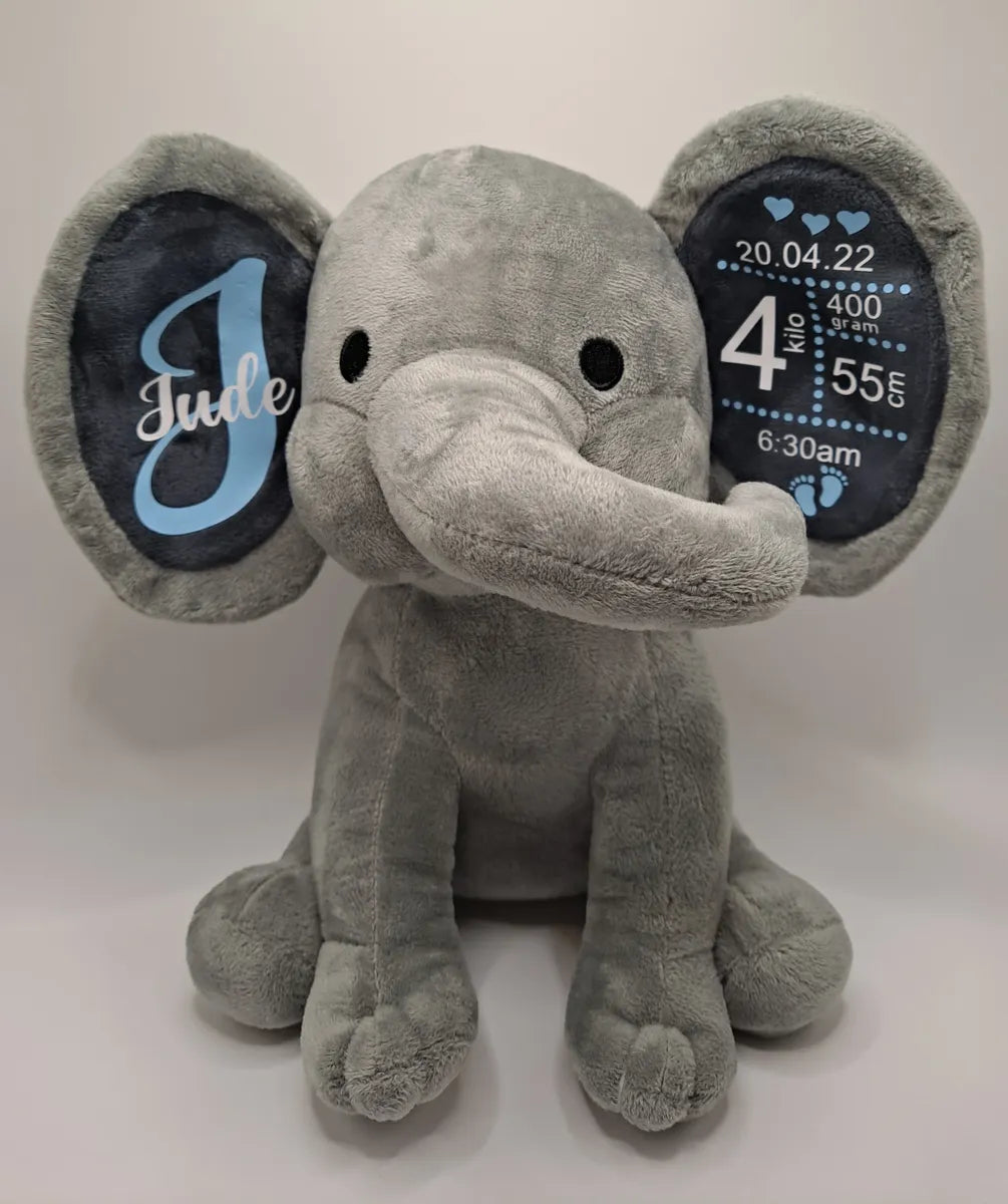 Personalised Birth Announcement Gift Elephant Plush - Katico