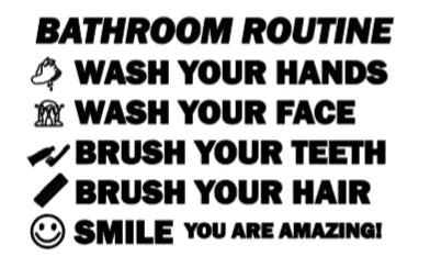 Bathroom Routine Sticker Decal - Katico