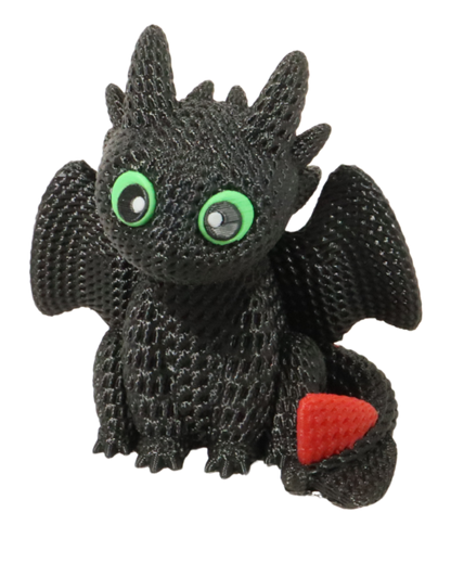 Night Fury Crochet Look – 3D Printed Dragon Figurine