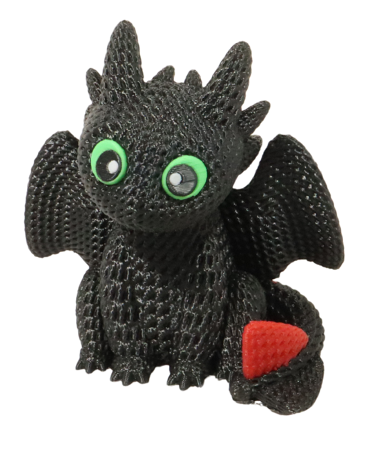 Night Fury Crochet Look – 3D Printed Dragon Figurine