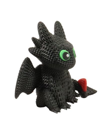 Night Fury Crochet Look – 3D Printed Dragon Figurine