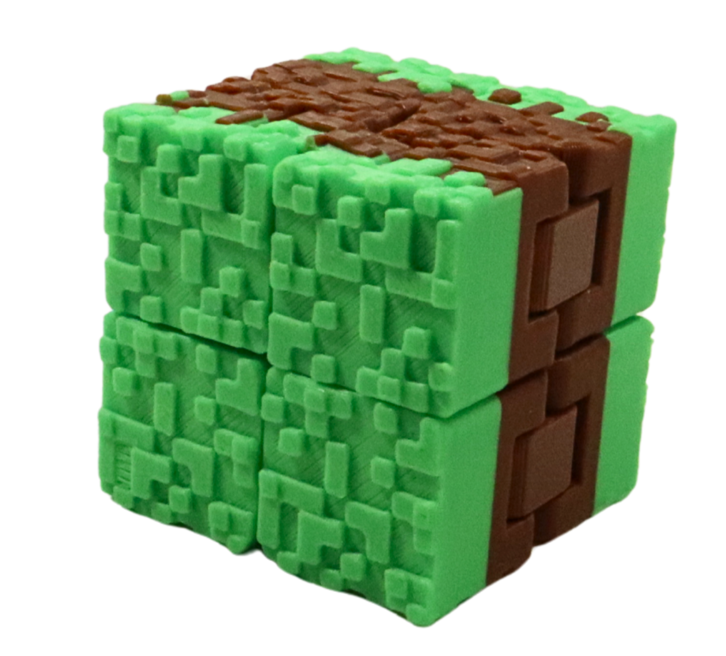 3D Printed Minecraft Grass Block Infinity Cube