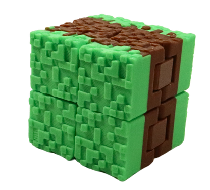 3D Printed Minecraft Grass Block Infinity Cube