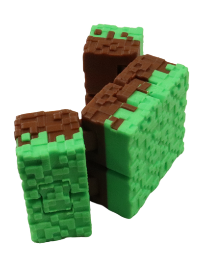 3D Printed Minecraft Grass Block Infinity Cube