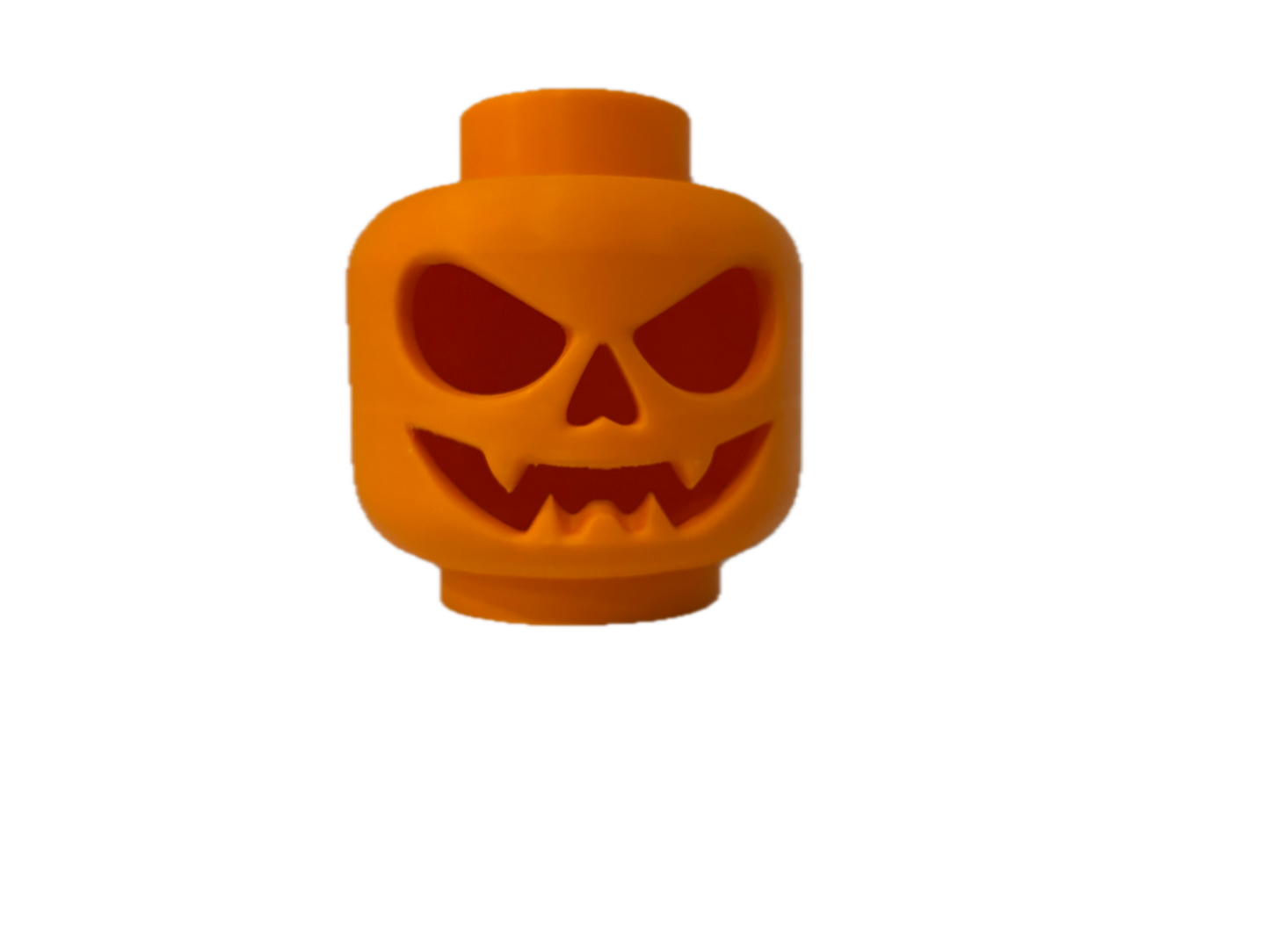 3D Printed Brick Man Head Halloween Pumpkin – Jack-O’-Lantern Decoration