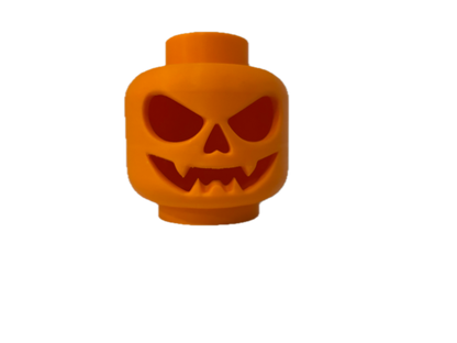 3D Printed Brick Man Head Halloween Pumpkin – Jack-O’-Lantern Decoration