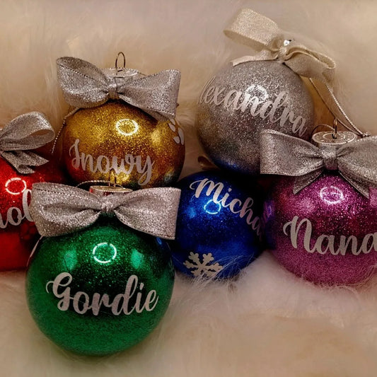 Personalised Christmas Ornament - Handmade Bauble - Katico
