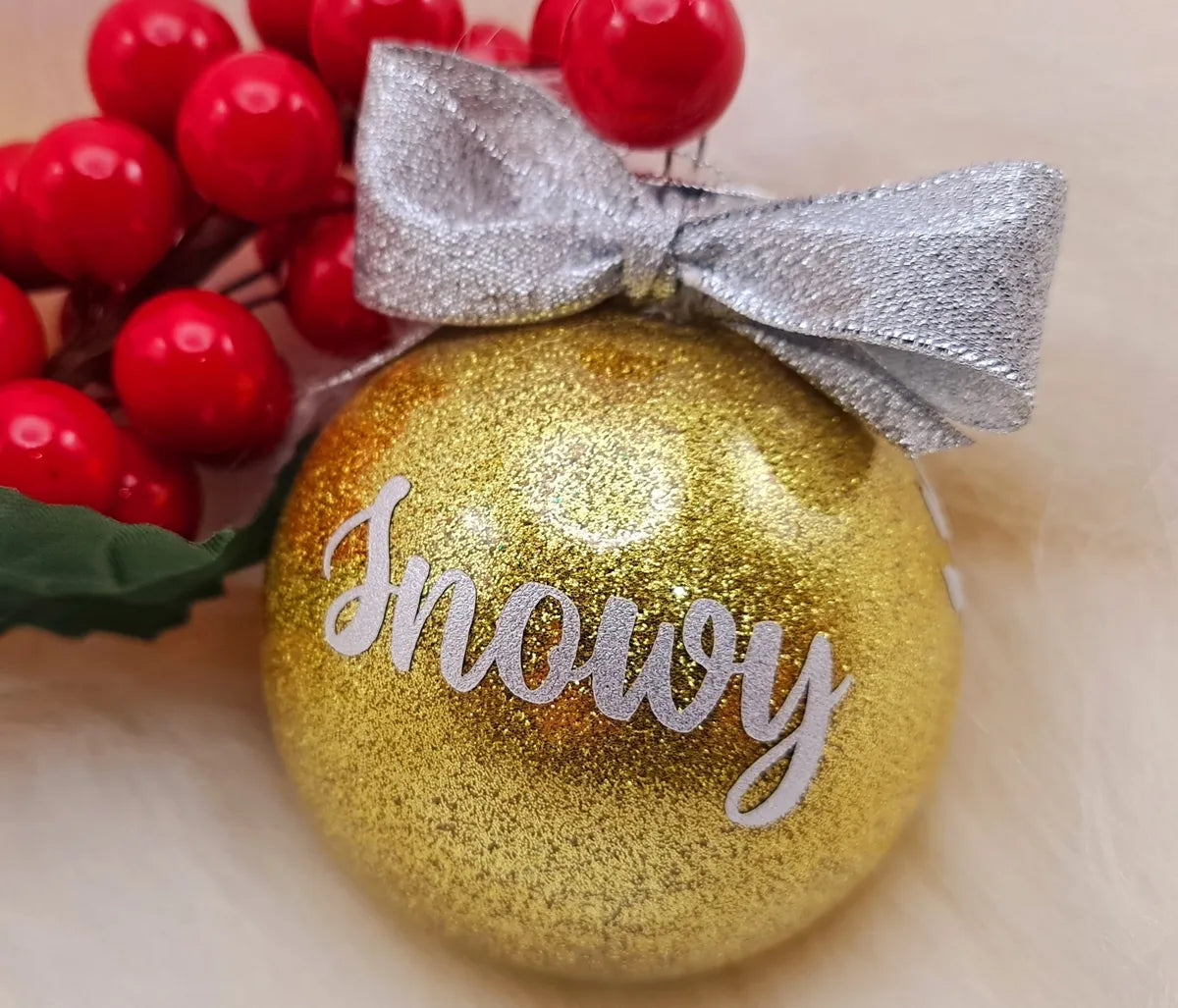 Personalised Christmas Ornament - Handmade Bauble - Katico