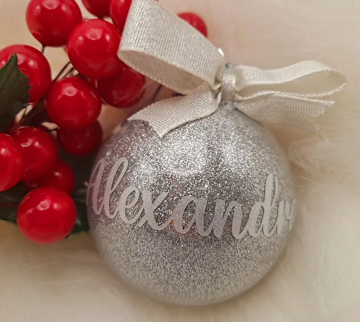 Personalised Christmas Ornament - Handmade Bauble - Katico