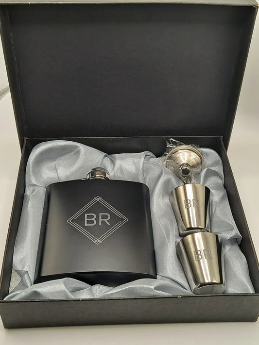 Personalised Hip Flask Set - Katico