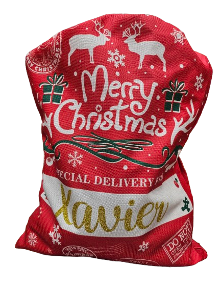 Personalised Red Canvas Santa Sack - Katico